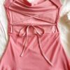 Soleia Vestido mini de mujer para vacaciones con tirantes finos,