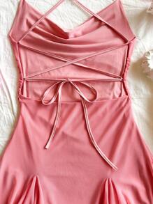 Soleia Vestido mini de mujer para vacaciones con tirantes finos,