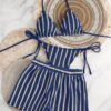 SHEIN Set de 3 piezas de cubrecosturas de crochet con cordón estilo boho para bikini